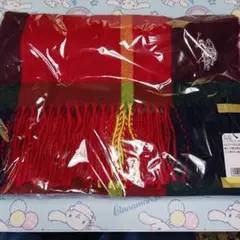 チェック柄フリンジマフラー