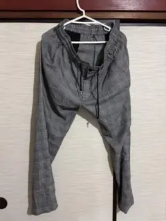 BEAMS HEART グレー系チェックパンツ