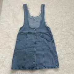 デニム ジャンバースカート ノースリーブ