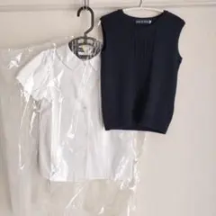 Ernie & Estie ネイビー ケーブル編みベスト ブラウス