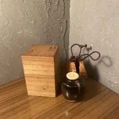 茶道具 京焼 玉領作 肩衝茶入 仕覆 共箱 骨董品 在銘 作家物 京焼