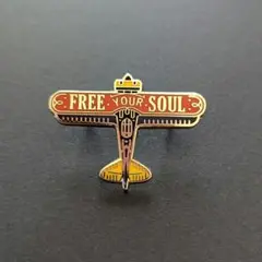 FREE YOUR SOUL 飛行機 ピンバッジ N76-2 ひこうき