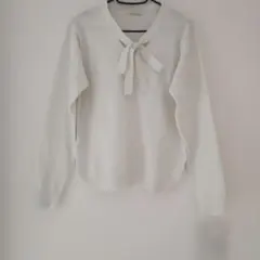 【新品未使用】EMMA JAMES ボウタイニット M ホワイト　ラメ入り