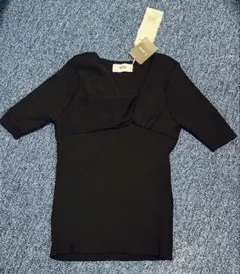 AZUL BY MOUSSY リブニット 半袖 ブラックのサムネイル