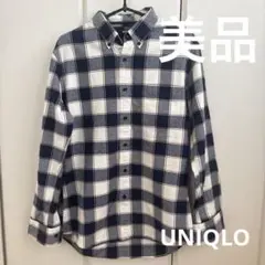 【美品】UNIQLO チェック柄 長袖シャツ M