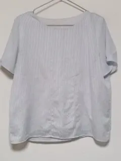 ORIHICAオリヒカ　ライトブルー ストライプ 半袖Tシャツ