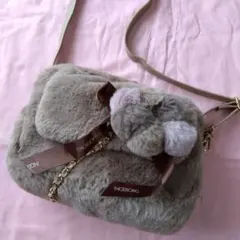 INGEBORG ベージュ ファーショルダーバッグorウエストバック