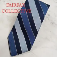 フェアファクス　ネクタイ　青　ストライプ　シルク100％　絹　定番【n114】
