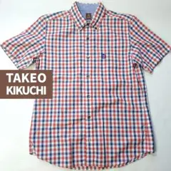 TAKEO KIKUCHI チェック柄 半袖ボタンシャツ