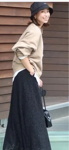 CREDONA★Vintage起毛レースSK★（BLACK）のサムネイル