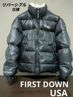 FIRST DOWN USA ダウンジャケット リバーシブル ブラック 肉厚