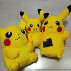 ピカチュウぬいぐるみ3点セット初期レア大きいポケモンPokemon非売品ポケセン