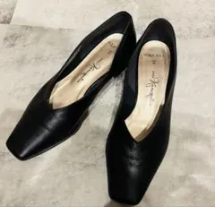 銀座かねまつパンプス スクエアトゥ フォーマル 冠婚葬祭　日本製　22cm