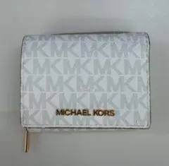 MICHAEL KORS 三つ折り財布 白 MKロゴ