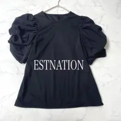ESTNATION エストネーション　パフスリーブトップス　黒　ブラウスのサムネイル