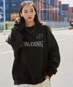 SPALDING ブラック スウェット トレーナーのサムネイル