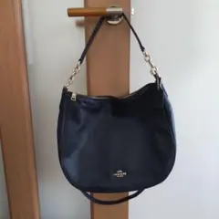 COACH レザー ショルダーバッグ ネイビーのサムネイル
