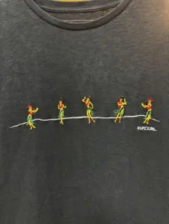 【希少/多色刺繍】RIP CURL リップカール フラガール TシャツブラックM