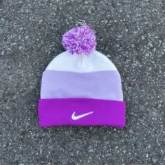 Nike 00s ボンボンニット帽 ビーニー y2k 刺繍ロゴ vintage