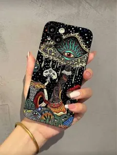 iPhone16対応 サイケデリック宇宙アートデザインケース 個性的で存在感抜群
