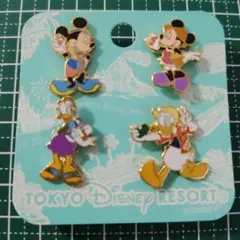 東京ディズニーリゾート ピンバッジ 4個セット ミッキー　ミニー　ドナ　デイジー