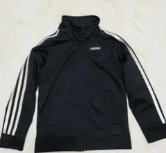 【極美品】　adidas 黒 ジップアップジャケット 3本ライン　120　キッズ