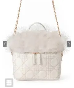 2Wayファーキルティングバニティバッグ[dd468]