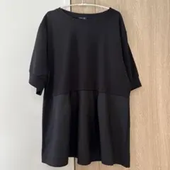 【新品】しまむら　ペプラムエンボストップス　3L 黒　大きいサイズ