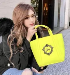 Rady ロゴ入りイエロートートバッグ　ネオンイエロー