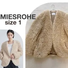 【定価3.5万✨美品✨】MIESROHEノーカラーファージャケット　エコファー