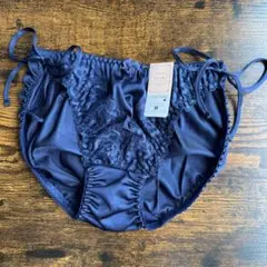 レディース　ショーツ　紐パン　ネイビー　レース　Mサイズ　Sayaka 紺