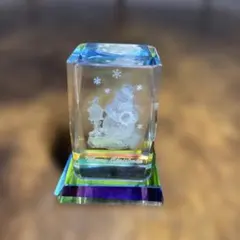 雪だるまのクリスタルオブジェ