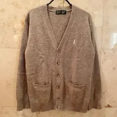 EASTBOYラムウール100%カーディガン ココアミルク/ピンク女神刺繍 9号