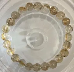 ゴールドタイチンルチルクォーツブレスレット7㎜ 内径15.5㎝　⑥