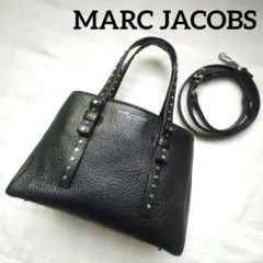 マークジェイコブス2wayハンドバッグ　ショルダーバッグ　シボ革スタッズ　黒
