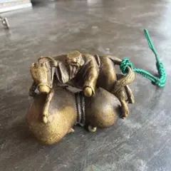 真鍮製 根付 瓢箪 馬 武者 古玩 - メルカリ
