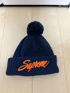 Supreme ニット帽 ネイビー New Era