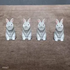 【ガチャ・カプセルトイ】動物フィギュア・シャクレルプラネット・ウサギ4個のサムネイル