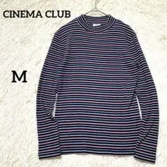 シネマクラブ【M】ハイネック ニット リブセーター ボーダー 長袖