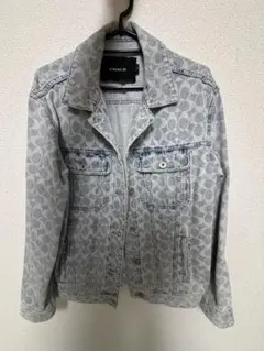 美品】COACH高級ロゴ総柄デニムジャケット シグネチャー モノグラム