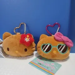 ハローキティ日焼けシリーズ　フェイス小銭入れ　ポーチ　サングラス&ハイビスカス