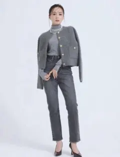anuans】Slim straight denim （0 GREY） - メルカリ