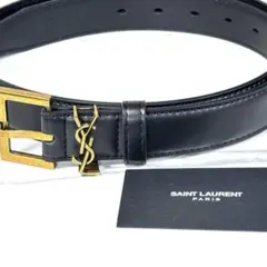 YSL ゴールド ロゴ ベルト レザー