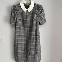 REDYAZEL グレンチェック柄 ワンピース　パフスリーブ　結婚式　イベント
