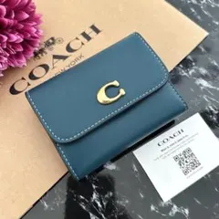 4 【限定品】新品 COACH コーチ 財布 折り財布 グリーン