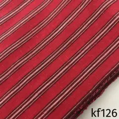 kf126 綿つむぎ 縞木綿 反物 はぎれ 古布 (re 遠州木綿)