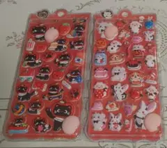 2袋セット■おしりぷっくりシール 3D 黒猫 うさぎ 小悪魔 動物