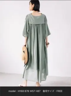 Audrey and John Wad コットンシルクセーラーカラー　ワンピース