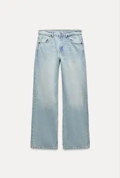 完売品 TRF ミッドライズバギーバルーンデニムパンツ 34 ライトブルー