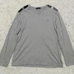 ブラックレーベル クレストブリッジ ショルダーチェック グレーカットソー Lのサムネイル